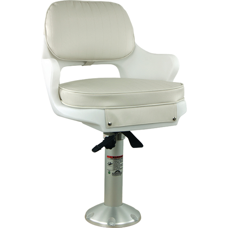 SPRINGFIELD MARINE Yachtsman Fixed Height Chair Package, White 1001414-L